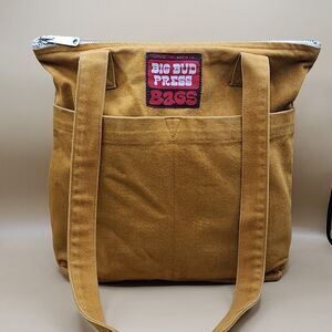Big Bud Press Everyday Tote Bag Over the Shoulder Zip Top Spicy Mustard Retired